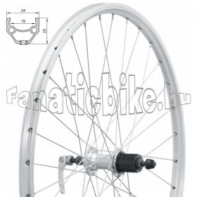   KLS Draft hátsó kerék 28/29” (622mm) szegecselt duplafalú ezüst alu abroncs, kazettás gyorszáras ezüst alu agy