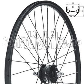   KLS Draft első kerék 28/29” (622mm) szegecselt duplafalú fekete alu abroncs, agydinamós fekete alu agy fekete küllő