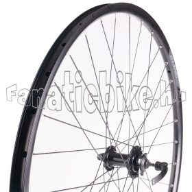    KLS Draft első kerék 28/29” (622/23mm) szegecselt duplafalú fekete alu abroncs, tárcsás gyorszáras fekete alu agy fekete küllő