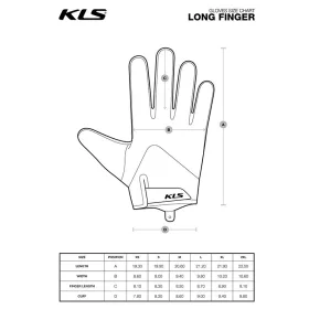 KLS Cutout long black kesztyű XL