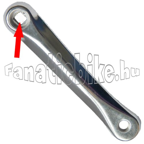 Sunrace alu bal hajtókar 170mm (párhuzamos-négyszög) ezüst