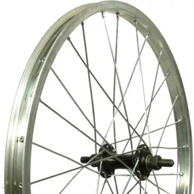   Első kerék 20" (406mm) ezüst alu abroncs, fekete acél agy