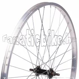   Első kerék 26" (559mm) ezüst alu abroncs, fekete acél agy