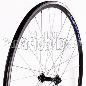   Spider országúti első kerék 28” (622mm) duplafalú fekete alu abroncs, gyorszáras fekete alu agy fekete küllő