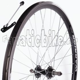   Hátsó kerék 26” (559mm) fekete duplafalú alu abroncs gyorszáras fekete alu agy