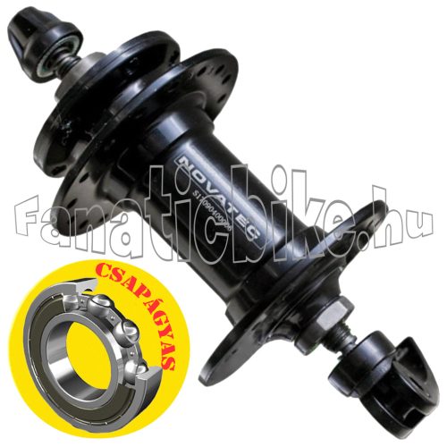 Novatec D471SBT 9X108X100 32H, tárcsafékes, gyorszáras, Alu első agy fekete