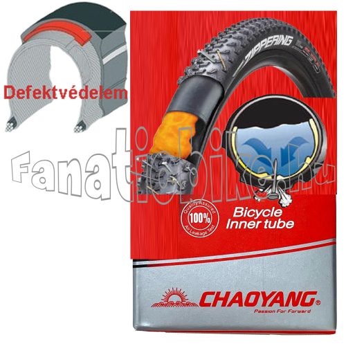 Chaoyang 29X1,75/2,1 (47/52-622/630) AV 48mm tömlő defektmentesítővel feltöltve