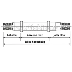 Középtengely 3S 125/53mm szögletes