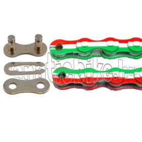   KMC Z-510 1 sebességes 110 szemes lánc + patentszem piros-fehér-zöld