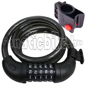 12x1500mm számkódos spirál zár füst színű