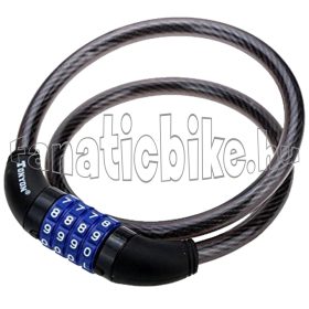 Tonyon 12x650mm számkódos sodrony zár füst színű