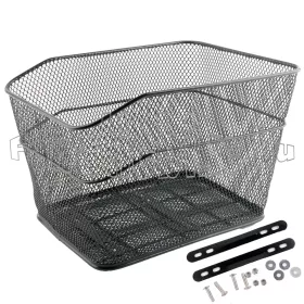   Hátsó magasított sűrű-szövésű fém kosár 20 liter fekete