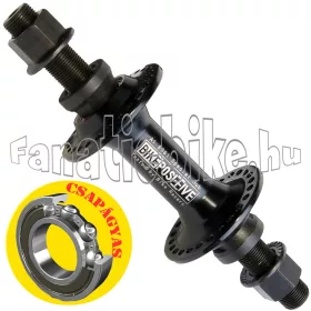  Bike + BMX első agy alu ipari csapágyas 14mm tengely 48ly fekete