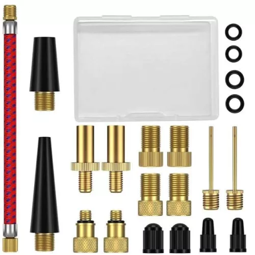 21 darabos kerékpárszelep-adapter készlet