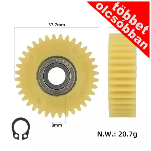 36 fogas nylon fogaskerék 608 csapággyal – 38 mm, elektromos járművekhez