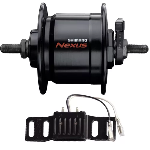 Shimano Nexus DH-C3000-3N-N 3W 36ly dinamós első agy feszültség szabályzóval fekete