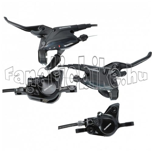 Shimano hidraulikus tárcsafék szett + fék-váltókar 3x8 seb első és hátsó Alivio ST-EF505(L), BR-M315(F)