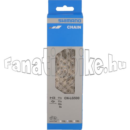 Shimano CN-LG500 Deore XT LinkGlide 9-10-11 sebességes 126 szemes lánc + SM-CN900 patentszem