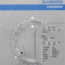 Shimano FC-M415 (Y1GM98020) 32F lánctányér ezüst 