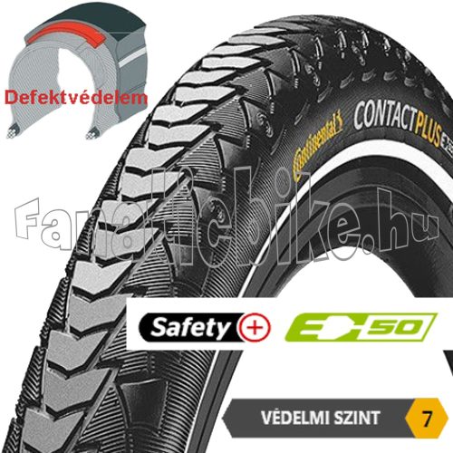 Continental Contact Plus 28x1,75 (47-622) reflektoros gumiköpeny