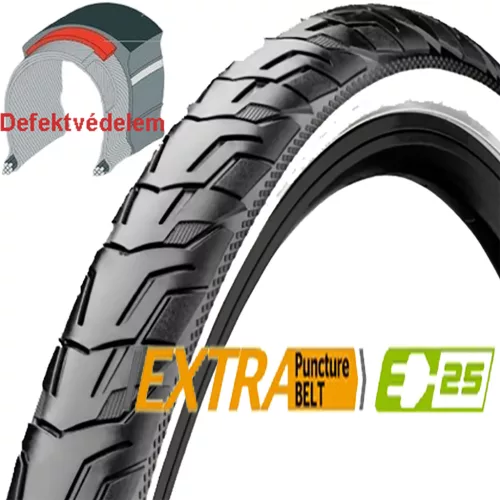 Continental Ride City 28x1,75 (47-622) fekete/fehér reflektoros gumiköpeny