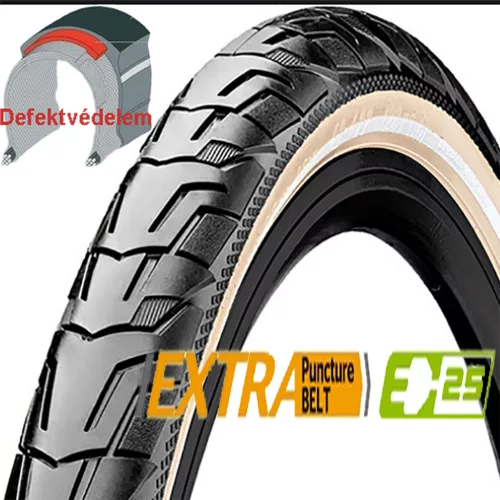 Continental Ride City 28x1,75 (47-622) fekete/krém reflektoros gumiköpeny