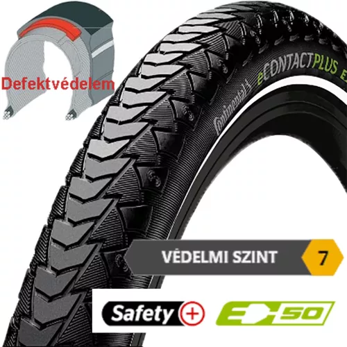 Continental eContact Plus 28x2,20 (55-622) reflektoros gumiköpeny