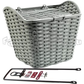 Sűrű szövésű első műanyag kosár szürke