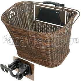 VeloGo Rattan adapteres első kosár 22,2-31,8mm barna