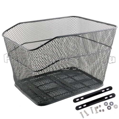 Hátsó magasított sűrű-szövésű fém kosár 23 liter fekete