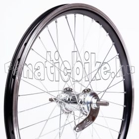   Hátsó kerék 20" (406mm) fekete alu duplafalú abroncs, Cseh kontrafékes acél agy