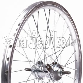   Hátsó kerék 20" (406mm) ezüst alu duplafalú abroncs, Cseh kontrafékes acél agy