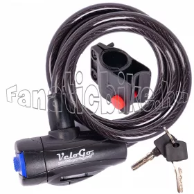 VeloGo 8x1500mm kulcsos zár tartóval fekete