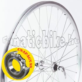   Első kerék 28/29” (622mm) duplafalú ezüst alu abroncs, csapágyas, gyorszáras, ezüst alu agy